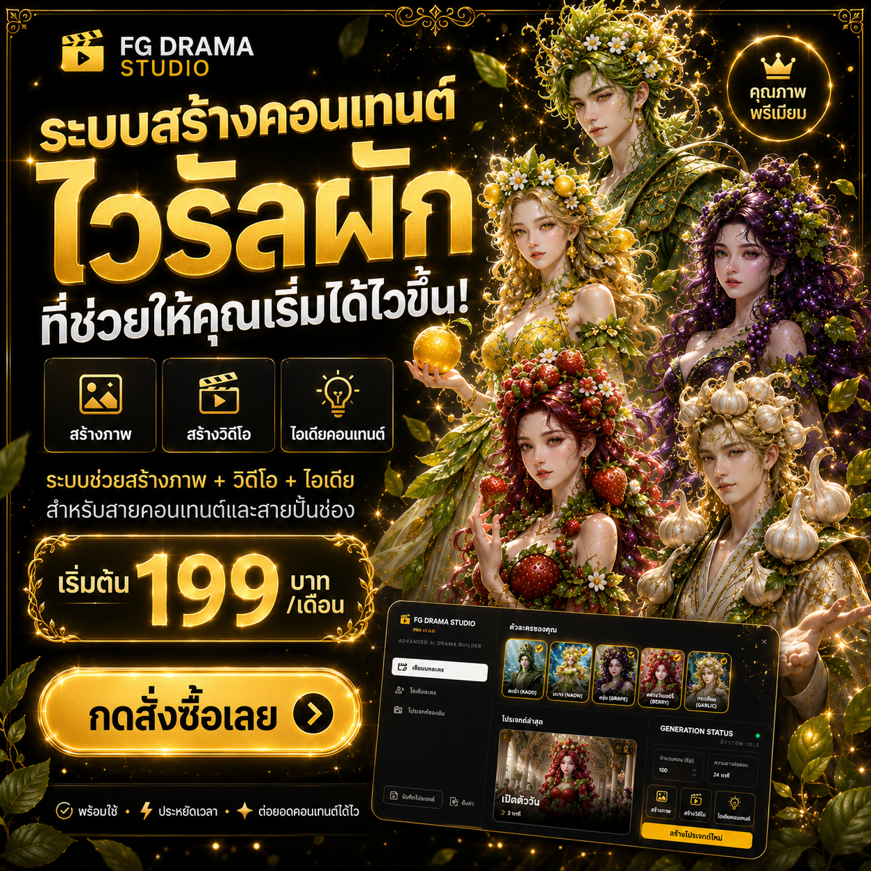 ระบบช่วยสร้างคอนเทนต์ไวรัลผัก ให้เริ่มทำงานได้ไวขึ้น